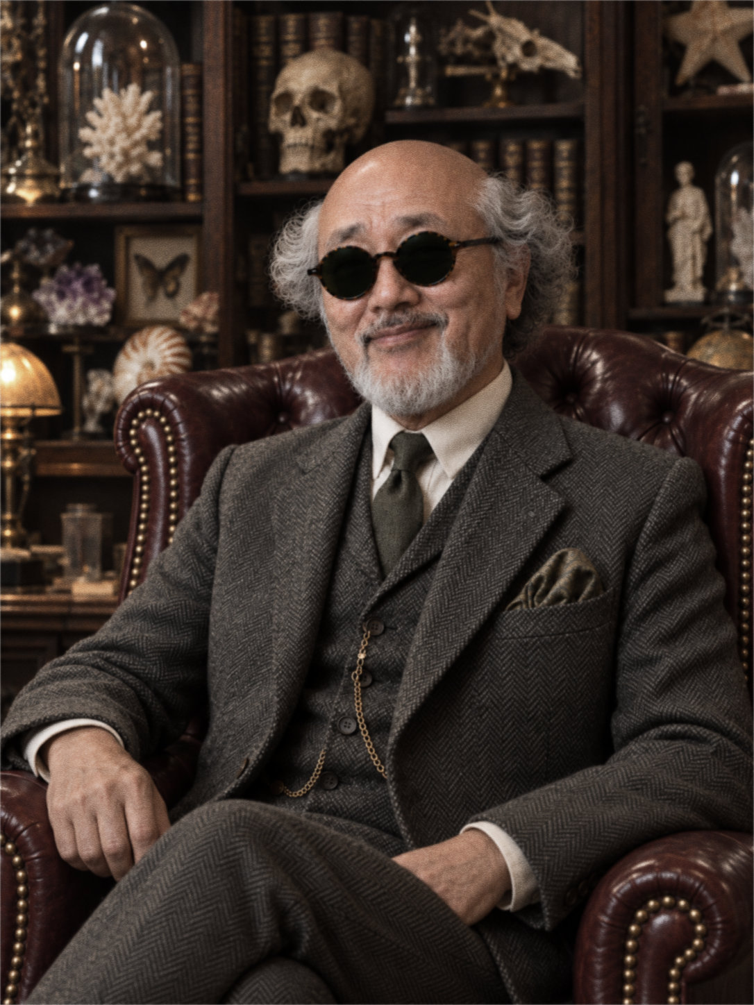 TINMOON founder A-Hoshi J-Saburo seated in a leather chair